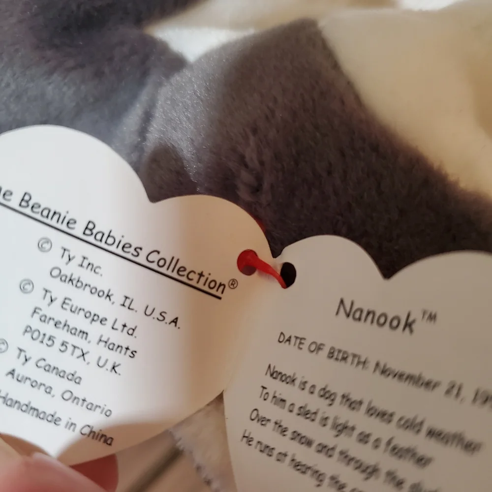 TY Beanie Baby - NANOOK‎ the Husky (7.5 inch) - MWMTs Stuffed Animal Toy